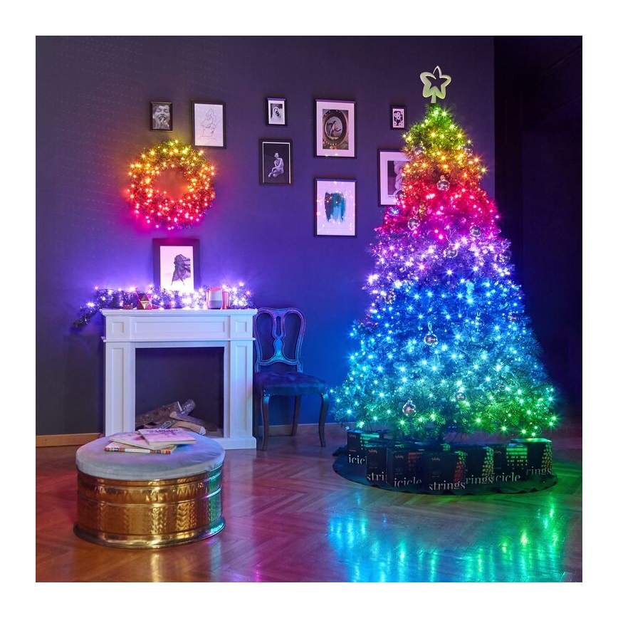 Twinkly - LED RGB Prigušivi božićni vijenac PRE-LIT WREATH 50xLED pr. 61cm Wi-Fi