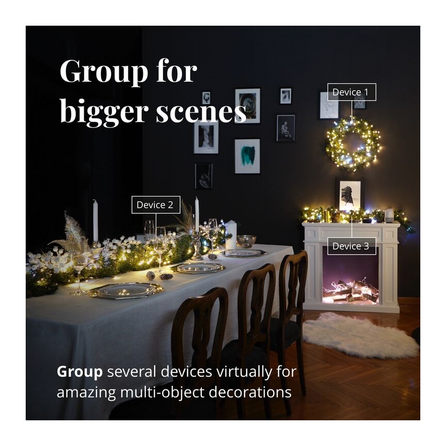 Twinkly - LED RGB Prigušivi božićni vijenac PRE-LIT WREATH 50xLED pr. 61cm Wi-Fi