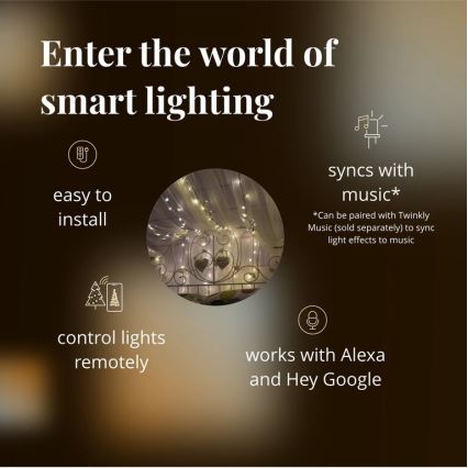 Twinkly - LED Prigušive vanjske božićne lampice STRINGS 250xLED 23,5m IP44 Wi-Fi