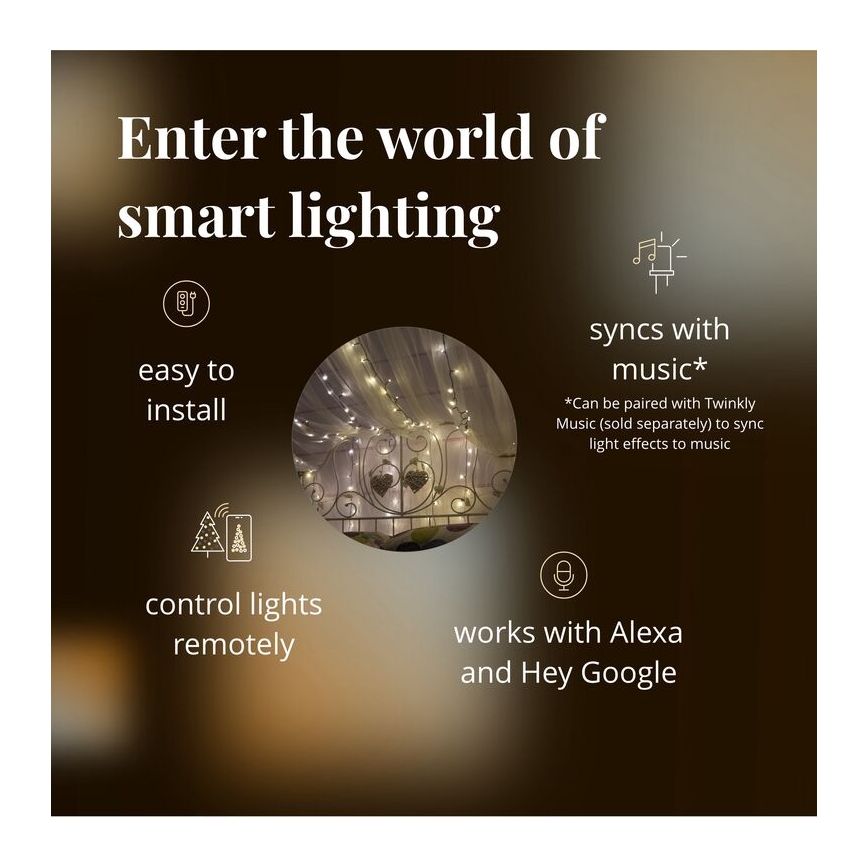 Twinkly - LED Prigušive vanjske božićne lampice STRINGS 250xLED 23,5m IP44 Wi-Fi
