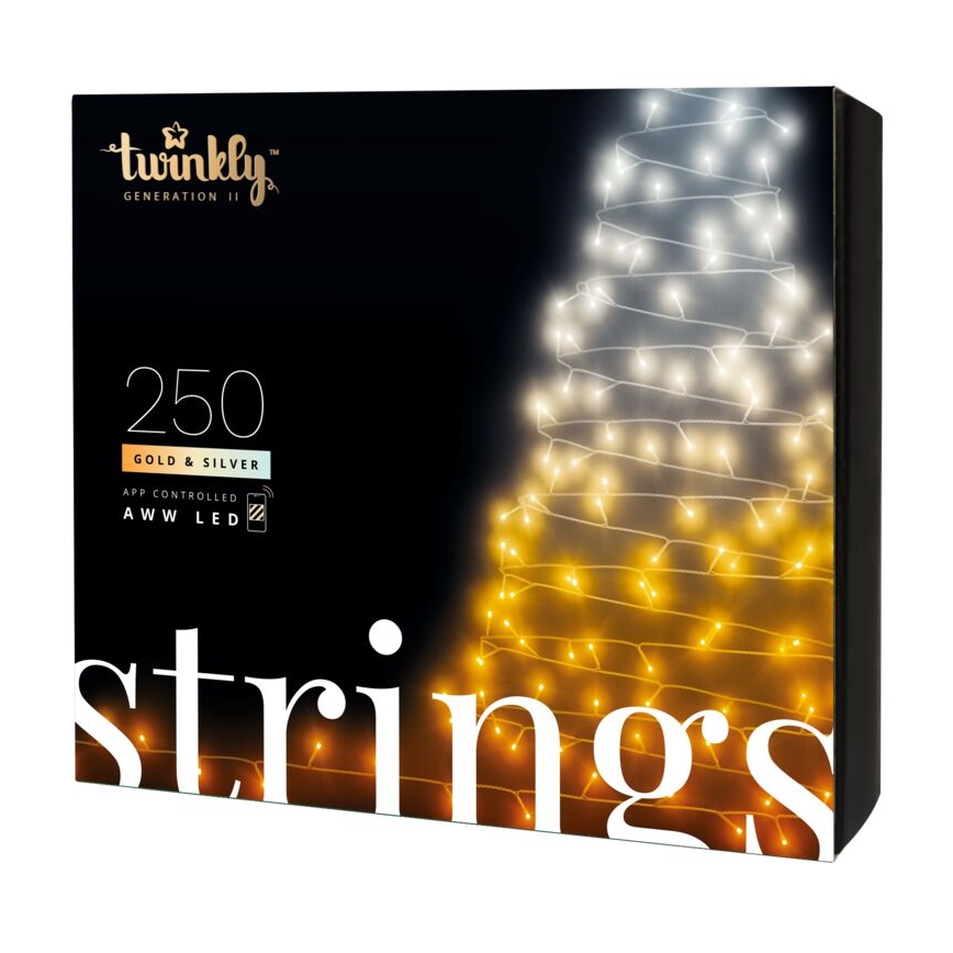 Twinkly - LED Prigušive vanjske božićne lampice STRINGS 250xLED 23,5m IP44 Wi-Fi