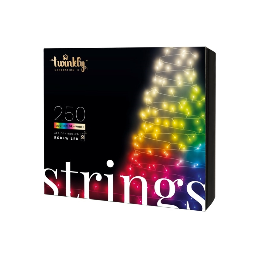 Twinkly - LED RGBW vanjski božićni niz s mogućnošću prigušivanja STRINGS 250xLED 23,5m IP44 Wi-Fi