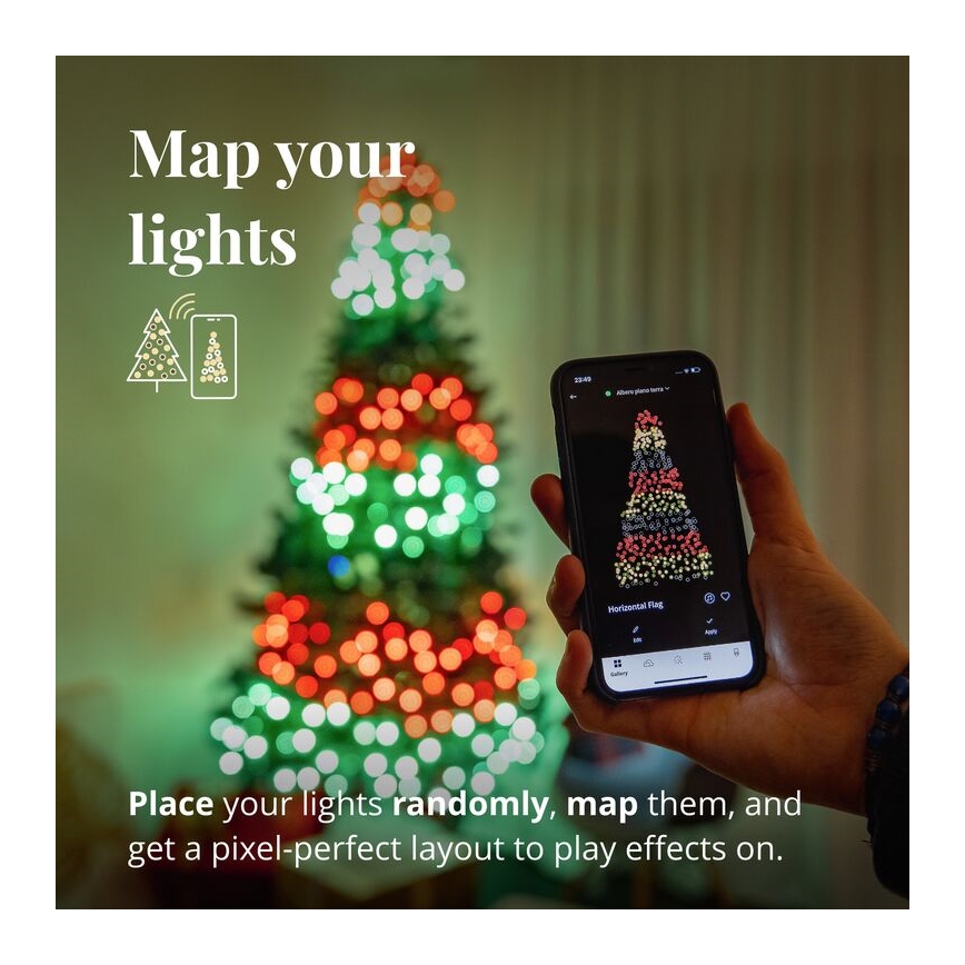 Twinkly - LED RGBW s mogućnošću prigušivanja vanjski niz STRINGS 250xLED 23,5m IP44 Wi-Fi