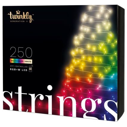 Twinkly - LED RGBW s mogućnošću prigušivanja vanjski niz STRINGS 250xLED 23,5m IP44 Wi-Fi