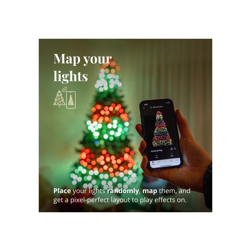 Twinkly - LED RGBW Prigušive vanjske božićne lampice STRINGS 250xLED 23,5m IP44 Wi-Fi