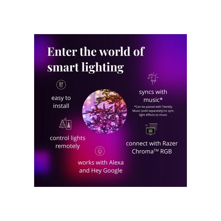 Twinkly - LED RGBW Prigušive vanjske božićne lampice STRINGS 250xLED 23,5m IP44 Wi-Fi