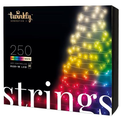 Twinkly - LED RGBW s mogućnošću prigušivanja vanjski božićni niz STRINGS 250xLED 23,5m IP44 Wi-Fi