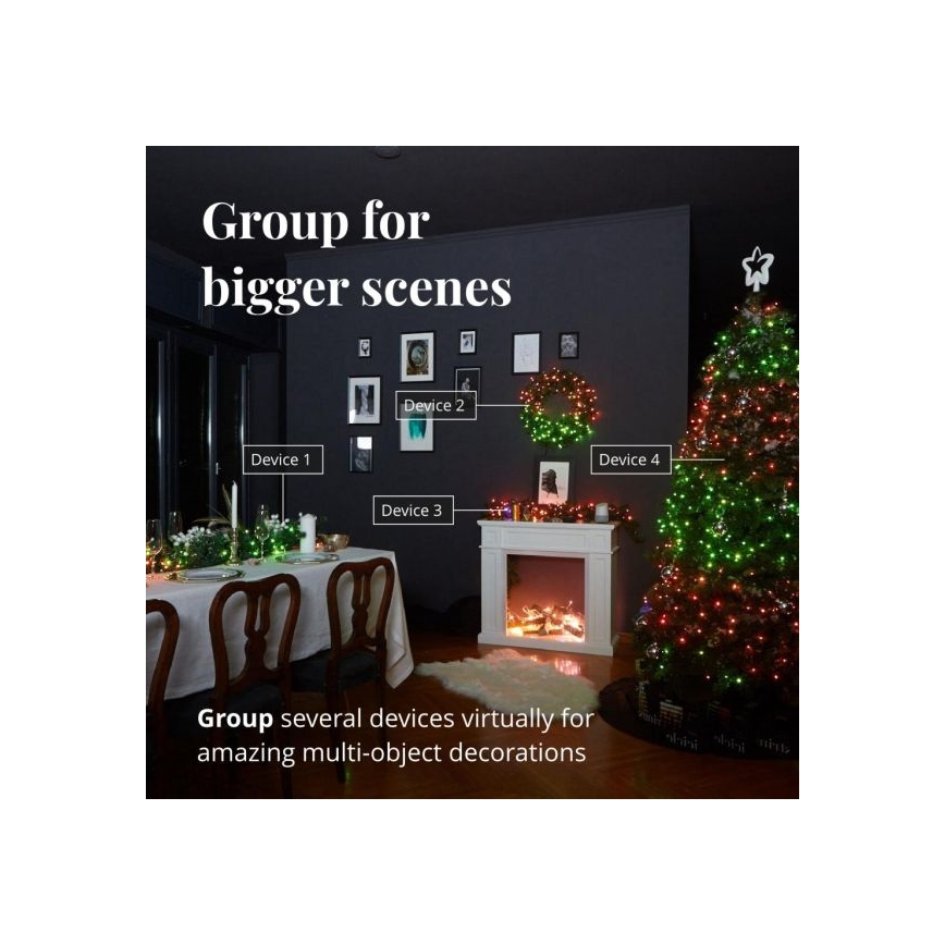 Twinkly - LED RGBW vanjski niz s mogućnošću prigušivanja STRINGS 250xLED 23,5 m IP44 Wi-Fi