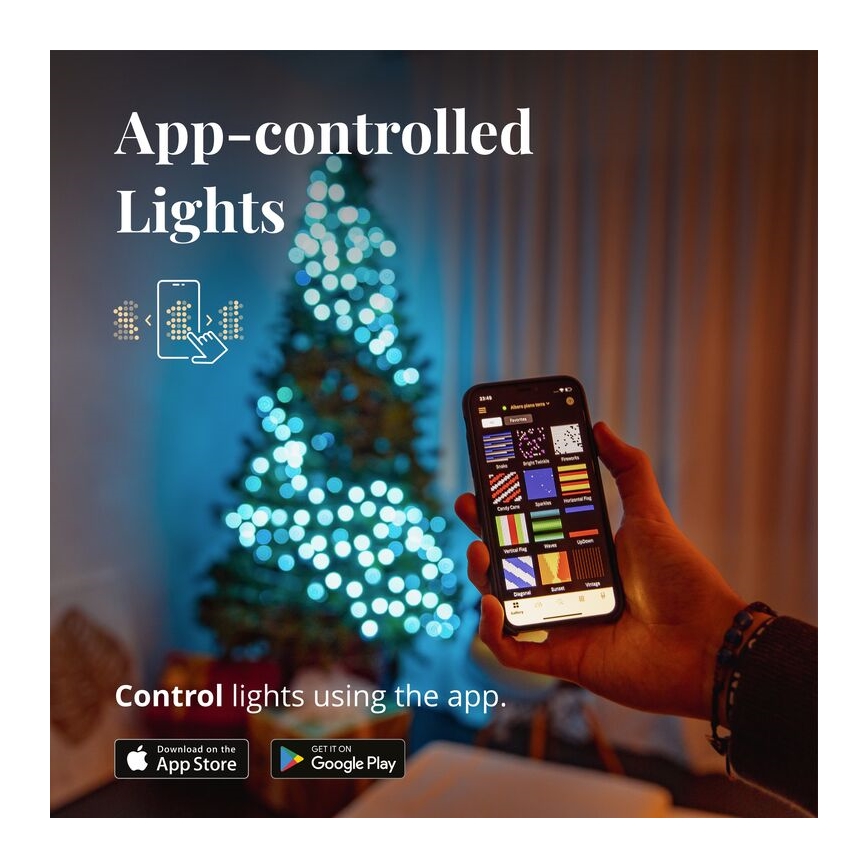 Twinkly - LED RGB vanjski niz STRINGS 250xLED 23,5m IP44 Wi-Fi s mogućnošću prigušivanja