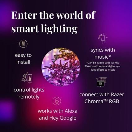 Twinkly - LED RGB Prigušive vanjske božićne lampice STRINGS 400xLED 35,5m IP44 Wi-Fi