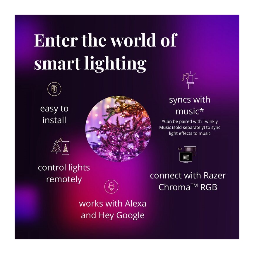 Twinkly - LED RGB Prigušive vanjske božićne lampice STRINGS 400xLED 35,5m IP44 Wi-Fi