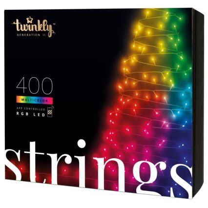 Twinkly - LED RGB Prigušive vanjske božićne lampice STRINGS 400xLED 35,5m IP44 Wi-Fi