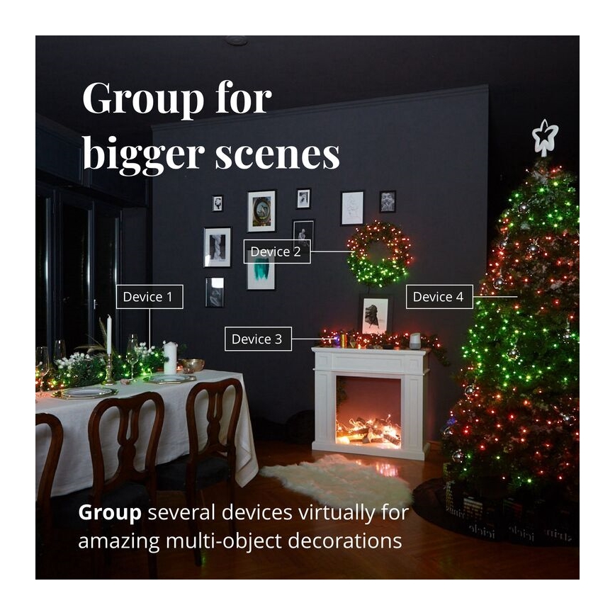Twinkly - LED RGBW Prigušive vanjske božićne lampice STRINGS 600xLED 51,5m IP44 Wi-Fi