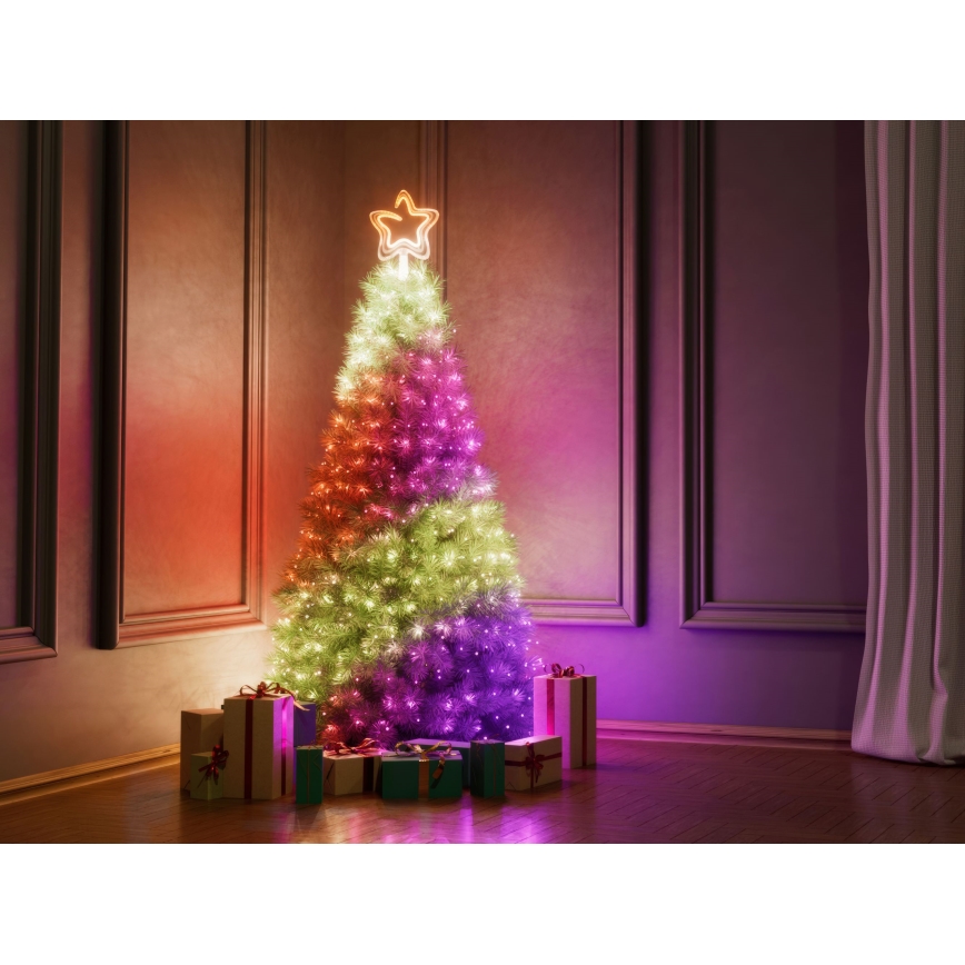 Twinkly - LED RGB podesiva božićna zvijezda za vrh jelke TREE TOPPER 76xLED USB Wi-Fi