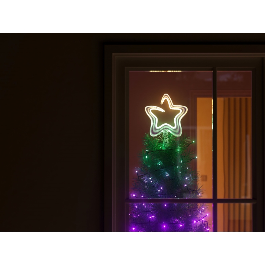 Twinkly - LED RGB podesiva božićna zvijezda za vrh jelke TREE TOPPER 76xLED USB Wi-Fi