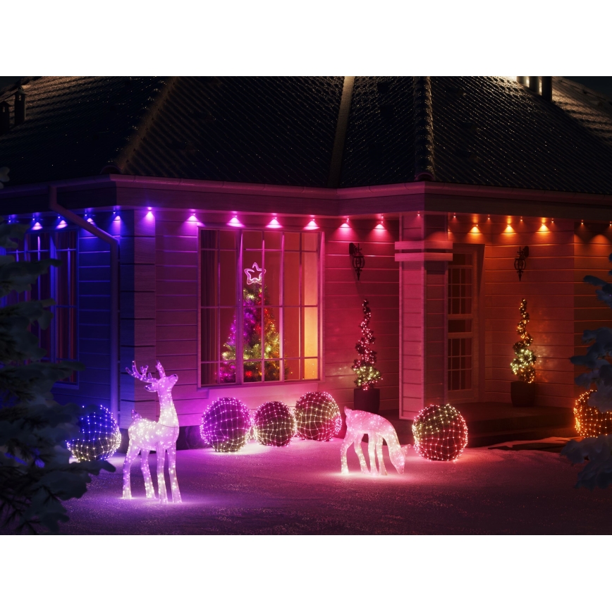 Twinkly - LED RGB podesiva božićna zvijezda za vrh jelke TREE TOPPER 76xLED USB Wi-Fi
