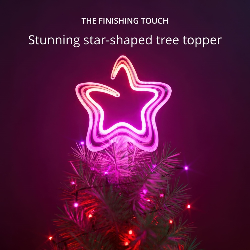 Twinkly - LED RGB podesiva božićna zvijezda za vrh jelke TREE TOPPER 76xLED USB Wi-Fi