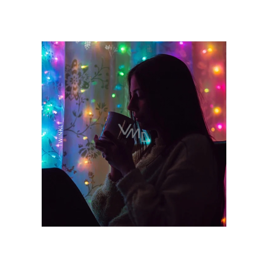 Twinkly - LED RGBW Prigušiva vanjska božićna svjetlosna zavjesa CURTAIN 210xLED 6,1m IP44 Wi-Fi