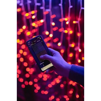 Twinkly - LED RGBW Prigušiva vanjska božićna svjetlosna zavjesa CURTAIN 210xLED 6,1m IP44 Wi-Fi