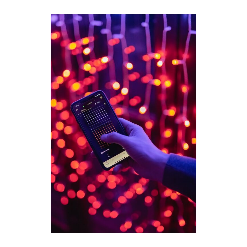 Twinkly - LED RGBW Prigušiva vanjska božićna svjetlosna zavjesa CURTAIN 210xLED 6,1m IP44 Wi-Fi