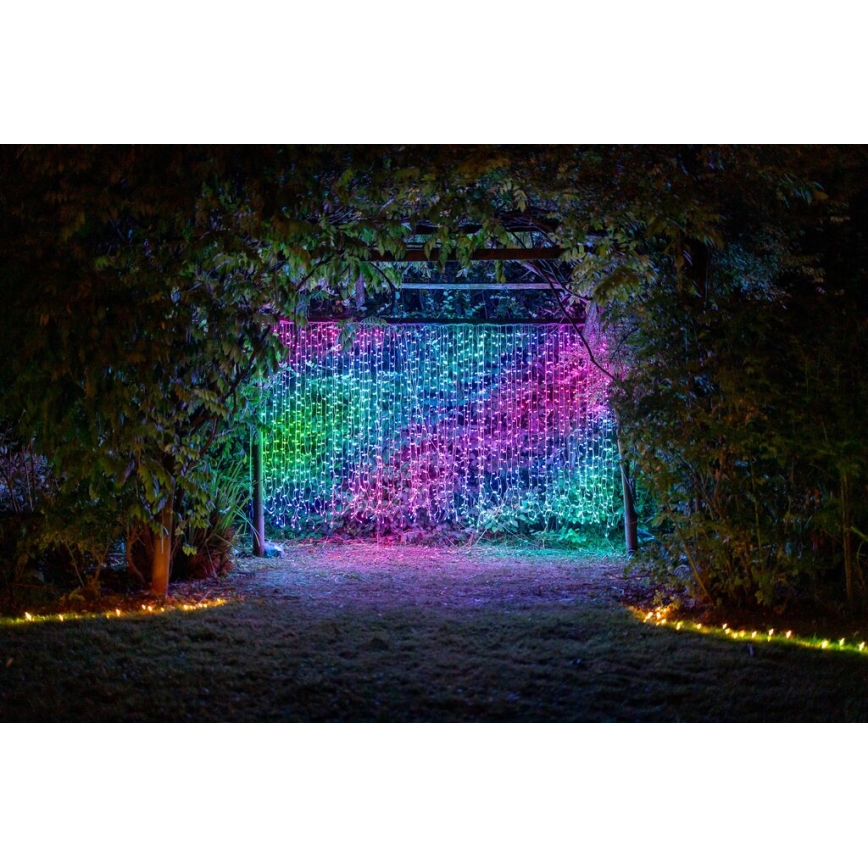 Twinkly - LED RGBW Prigušiva vanjska božićna svjetlosna zavjesa CURTAIN 210xLED 6,1m IP44 Wi-Fi