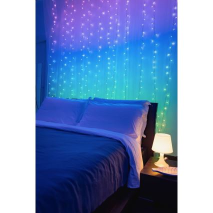 Twinkly - LED RGBW Prigušiva vanjska božićna svjetlosna zavjesa CURTAIN 210xLED 6,1m IP44 Wi-Fi