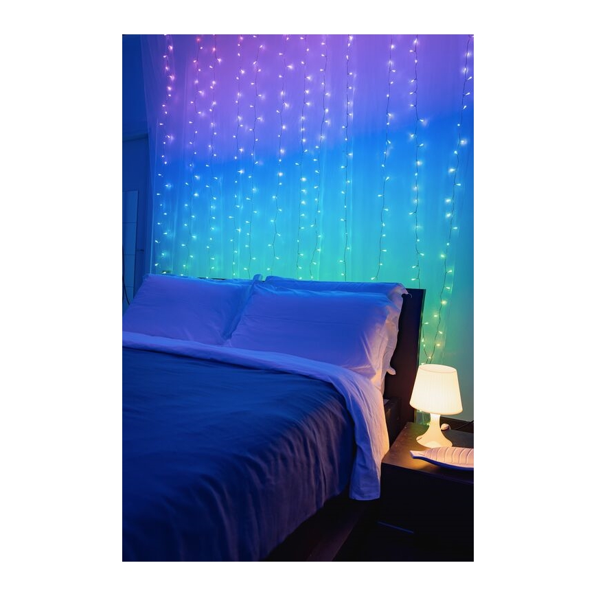 Twinkly - LED RGBW Prigušiva vanjska božićna svjetlosna zavjesa CURTAIN 210xLED 6,1m IP44 Wi-Fi