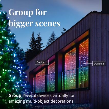 Twinkly - LED RGBW Prigušiva vanjska božićna svjetlosna zavjesa CURTAIN 210xLED 6,1m IP44 Wi-Fi