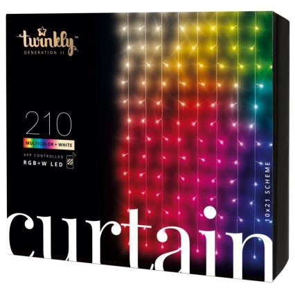 Twinkly - LED RGBW Prigušiva vanjska božićna svjetlosna zavjesa CURTAIN 210xLED 6,1m IP44 Wi-Fi