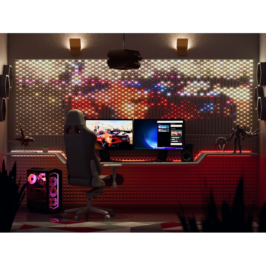 Twinkly - LED RGB Prigušiva božićna zavjesa MATRIX 480xLED 1x1 m Wi-Fi