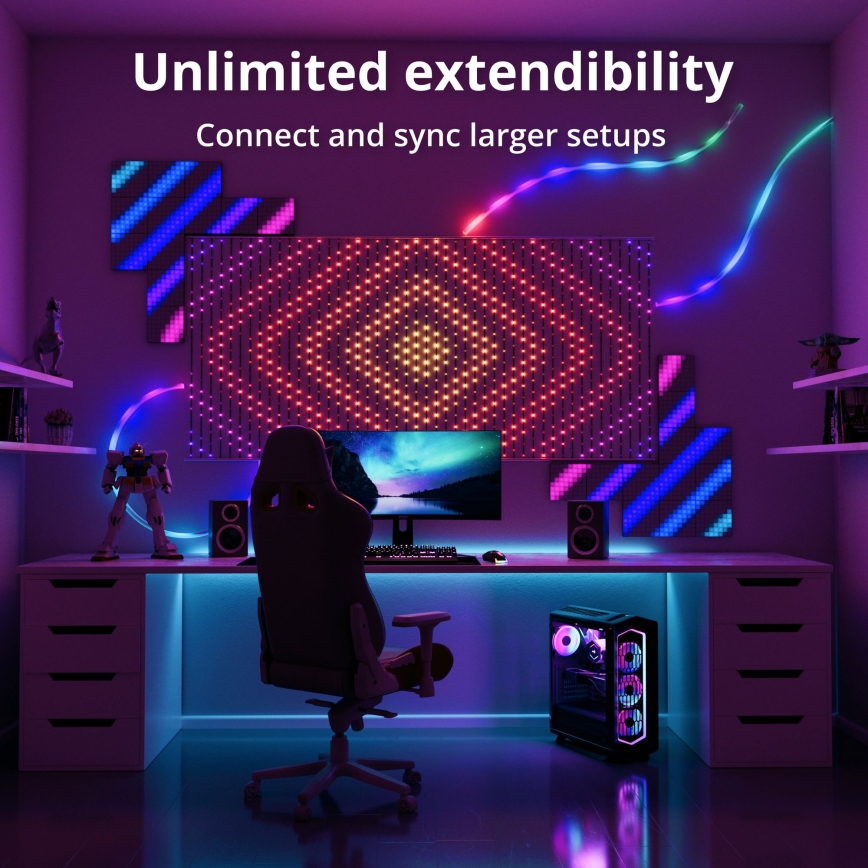 Twinkly - LED RGB Prigušiva božićna zavjesa MATRIX 480xLED 1x1 m Wi-Fi