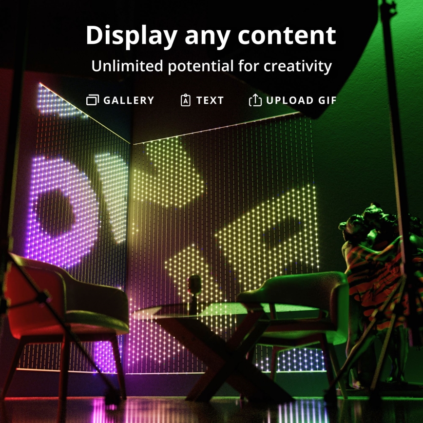 Twinkly - LED RGB Prigušiva božićna zavjesa MATRIX 480xLED 1x1 m Wi-Fi