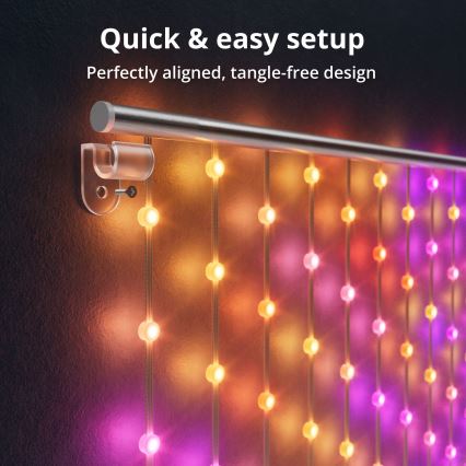 Twinkly - LED RGB Prigušiva božićna zavjesa MATRIX 480xLED 1x1 m Wi-Fi
