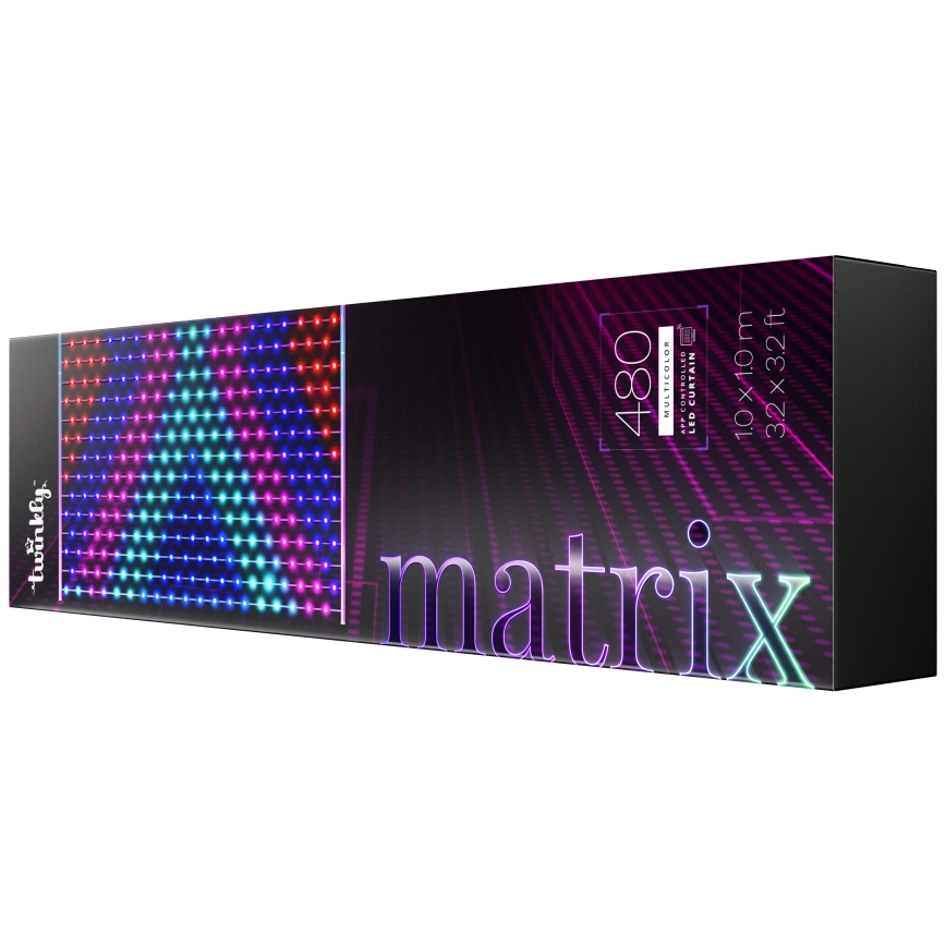 Twinkly - LED RGB Prigušiva božićna zavjesa MATRIX 480xLED 1x1 m Wi-Fi