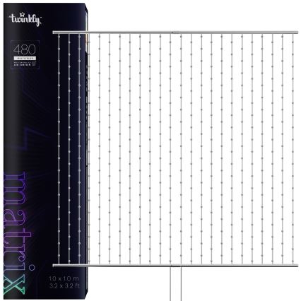Twinkly - LED RGB Prigušiva božićna zavjesa MATRIX 480xLED 1x1 m Wi-Fi