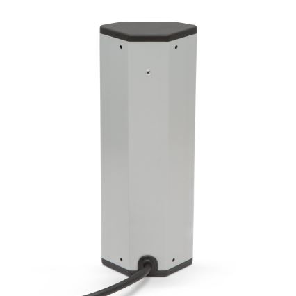 Ugaoni stup s utičnicama 4x230V + 2xUSB-A crna/srebrna