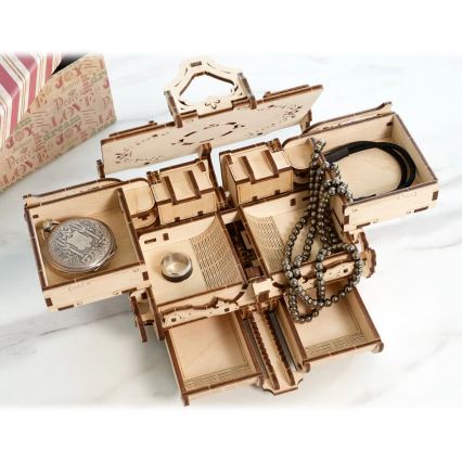 Ugears - 3D drvene mehaničke puzzle Antikna kutija za nakit