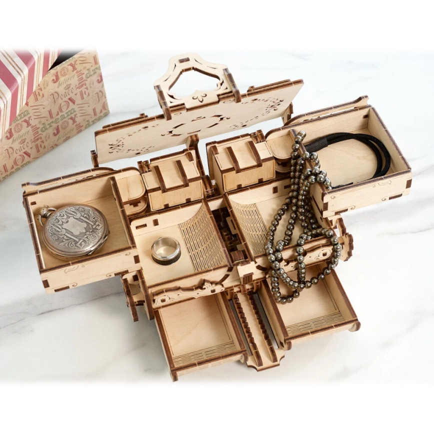 Ugears - 3D drvene mehaničke puzzle Antikna kutija za nakit