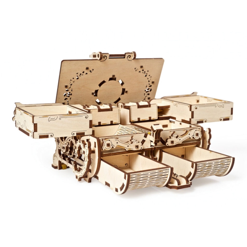 Ugears - 3D drvene mehaničke puzzle Antikna kutija za nakit