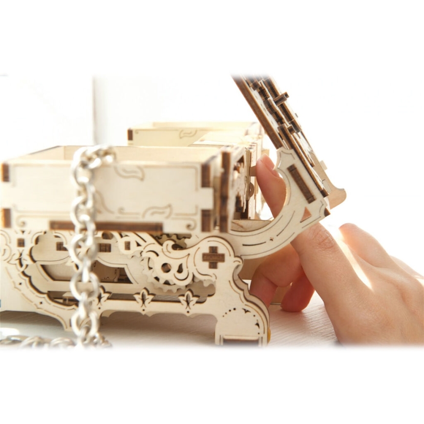 Ugears - 3D drvene mehaničke puzzle Antikna kutija za nakit