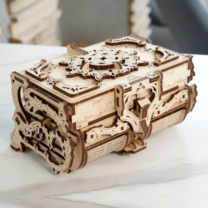 Ugears - 3D drvene mehaničke puzzle Antikna kutija za nakit