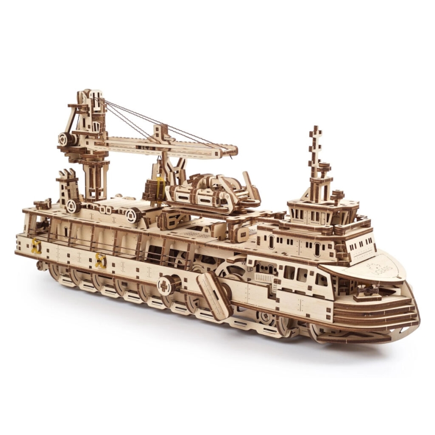 Ugears - 3D drvene mehaničke puzzle Istraživački brod