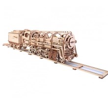 Ugears - 3D drvene mehaničke puzzle Parna lokomotiva s tenderom
