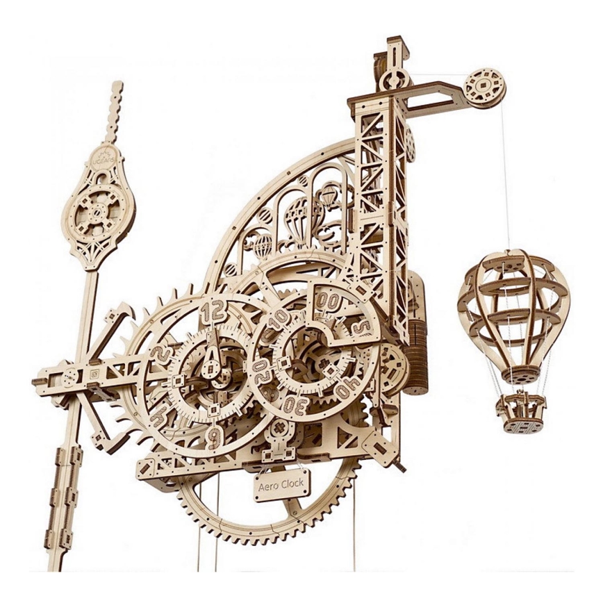 Ugears - 3D drvene mehaničke puzzle Zidni sat Aero