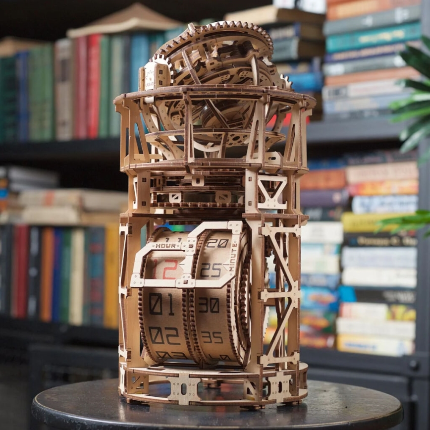 Ugears - 3D drveni mehanički puzzle Satni mehanizam s tourbillonom
