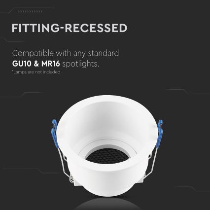 Ugradbena svjetiljka GU10 promjera 9 cm bijela