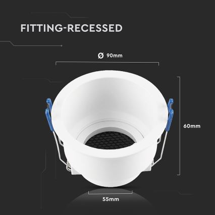 Ugradbena svjetiljka GU10 promjera 9 cm bijela