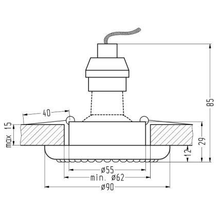 Ugradbena svjetiljka SOC 1xGU10/50W/230V crna