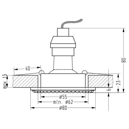 Ugradbena svjetiljka SOC 1xGU10/50W/230V