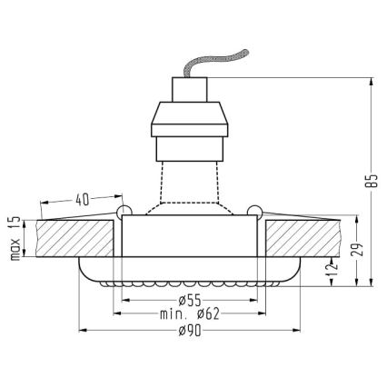 Ugradbena svjetiljka SOC 1xGU10/50W/230V